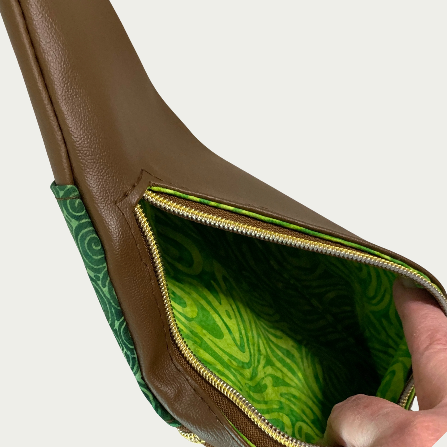 Mini Traveler Sling - Brown and Green