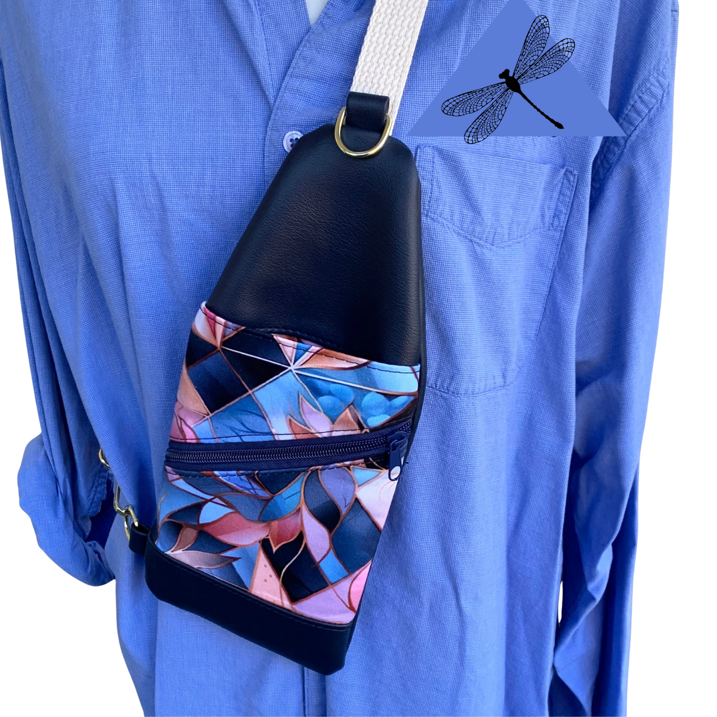 Mini Traveler Sling - Navy Geometric