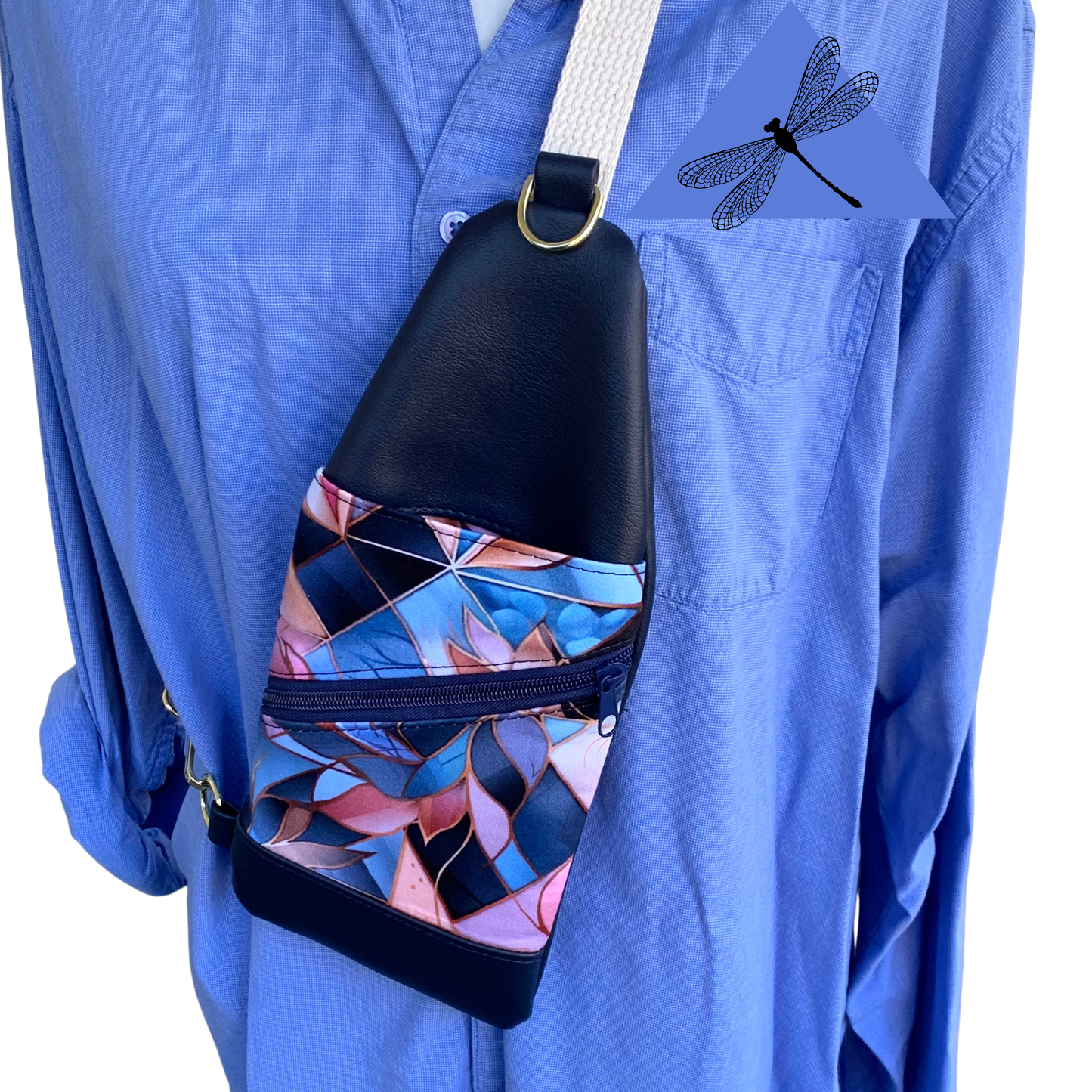 Mini Traveler Sling - Navy Geometric