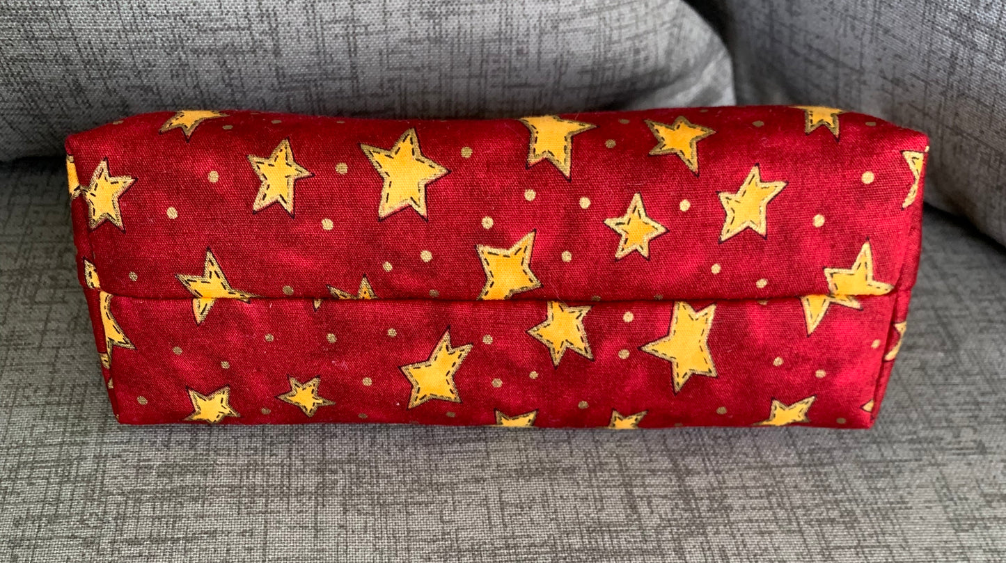 Small Boxed-Bottom Pouch - With Metallic Nylon Zipper