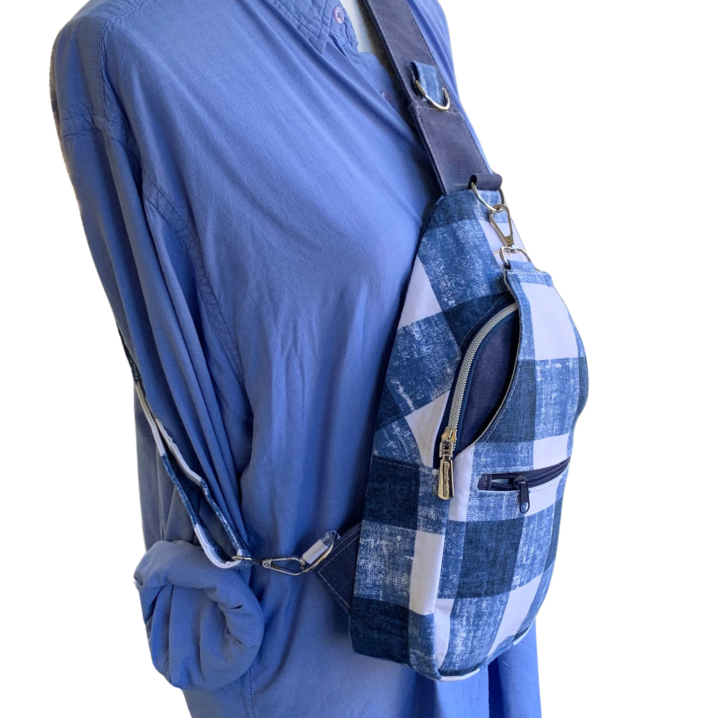 Retro-Style Sling - Navy Plaid