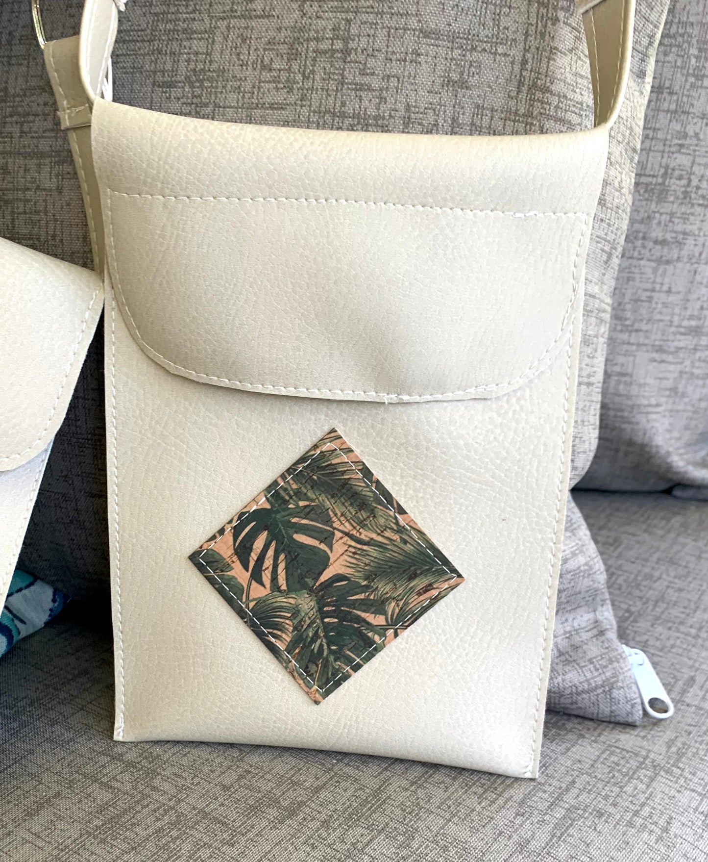 Phone Carrier Crossbody Bag - Beige