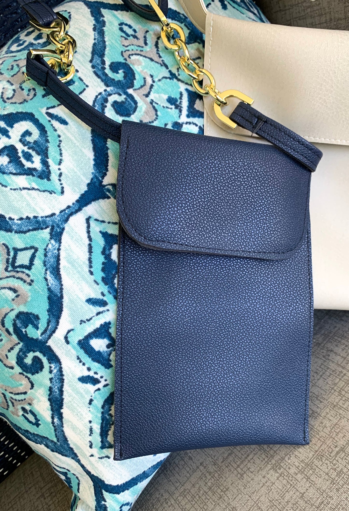 Phone Carrier Crossbody Bag - Navy