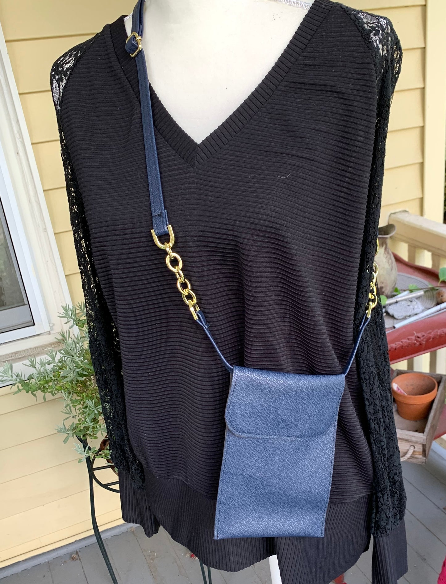 Phone Carrier Crossbody Bag - Navy