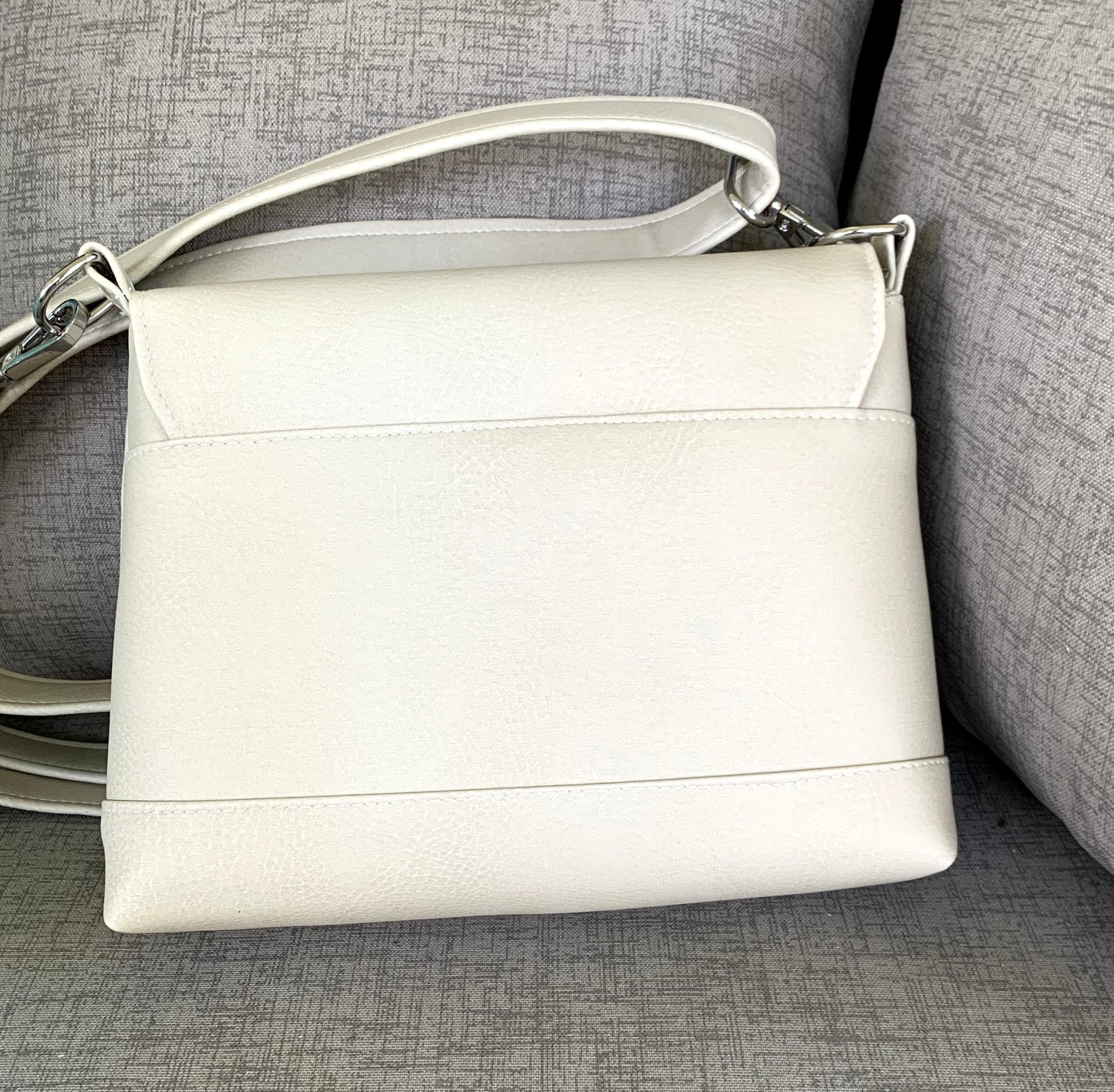 Small Crossbody with Flap Closure - Beige