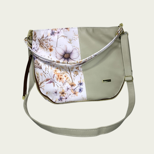 Elise Expandable Slouch - Beige Floral