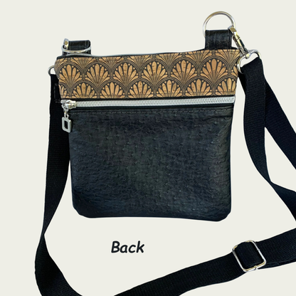 Zippy Crossbody – Ostrich & Cork Shells