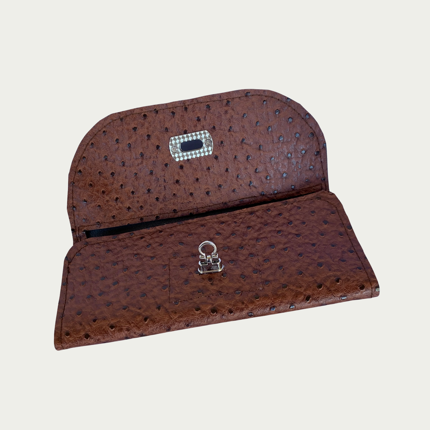 Lucky Penny Wallet in Faux Ostrich Leather