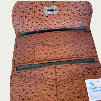 Lucky Penny Wallet in Faux Ostrich Leather