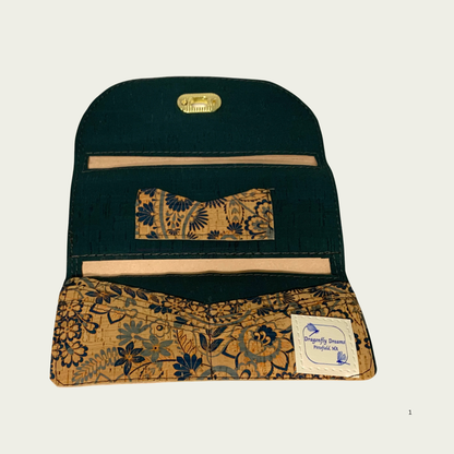 Lucky Penny Wallet in Jasper and Floral Cork