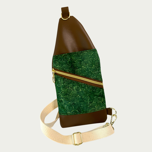 Mini Traveler Sling - Brown and Green