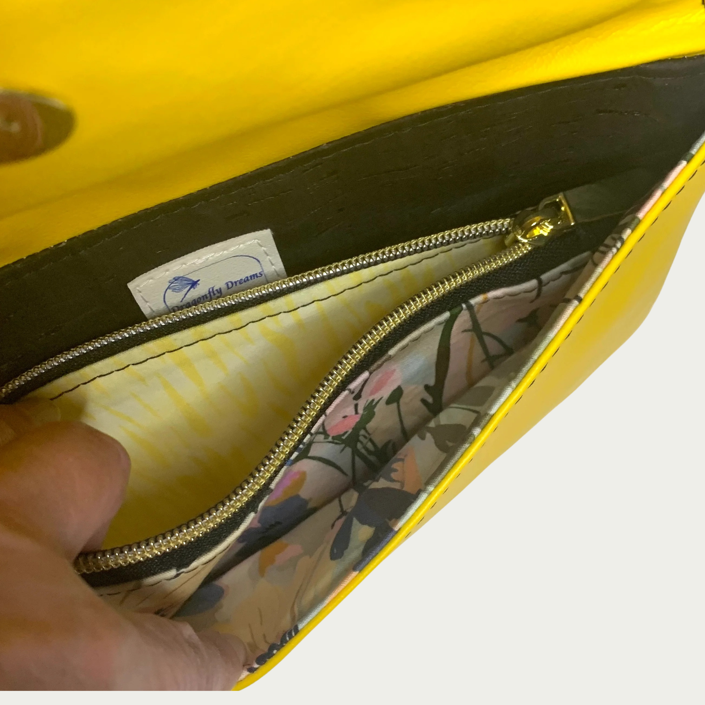 Lapel Clutch - Two-Toned Yellow and Black