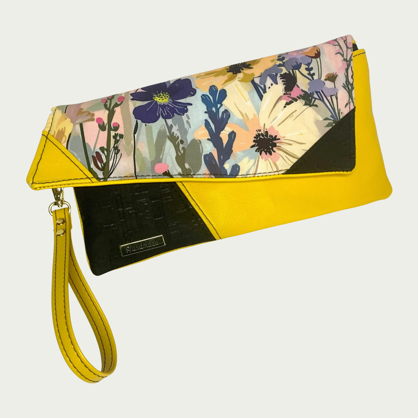Lapel Clutch - Two-Toned Yellow and Black