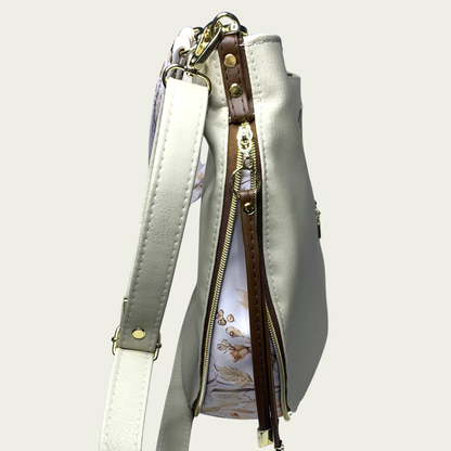 Elise Expandable Slouch - Beige Floral