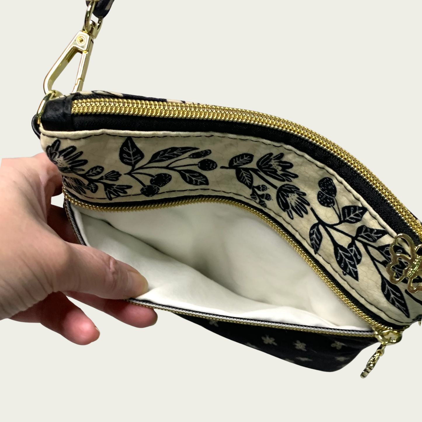 Multi-Zippered Crossbody - Flowers and Bees