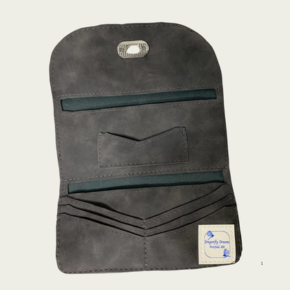 Lucky Penny Wallet in Gray Faux Suede