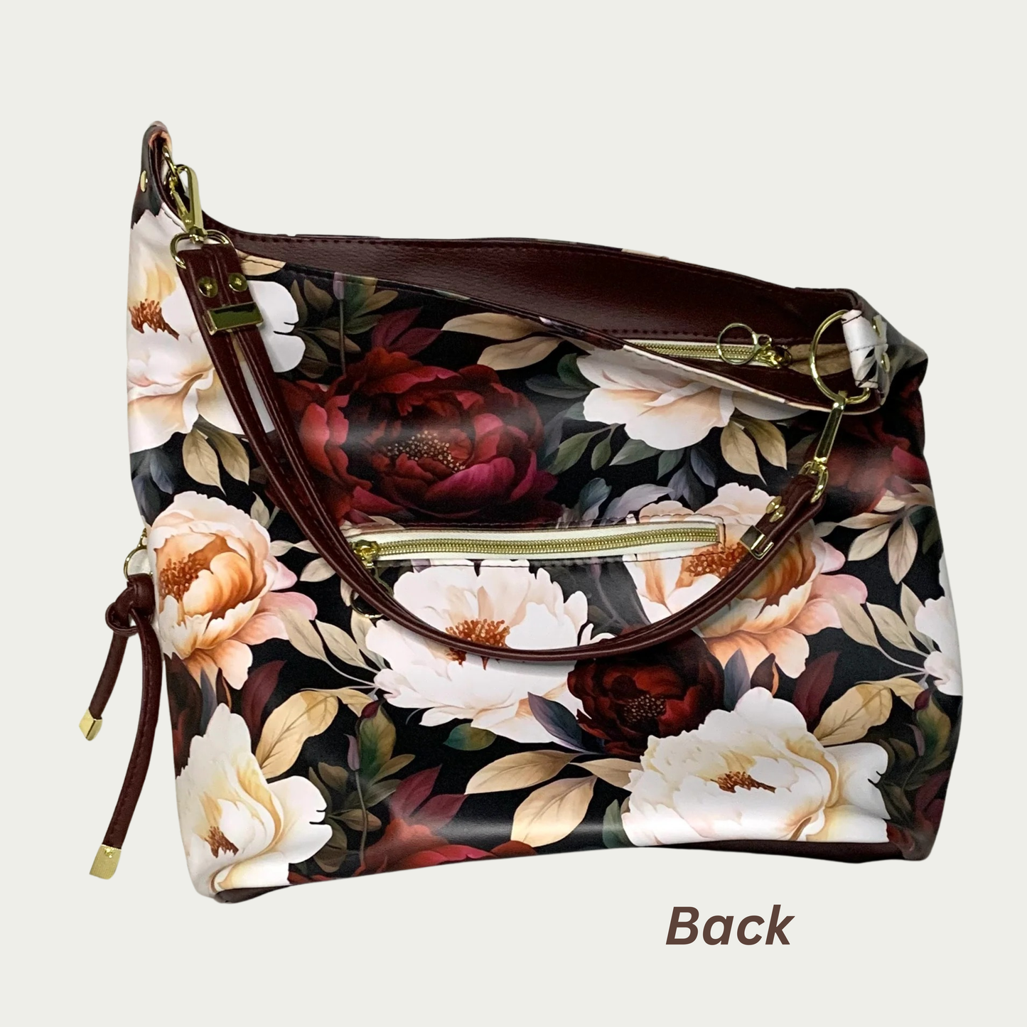 Simplistic Slouch Shoulder Bag - Peonies in Bloom