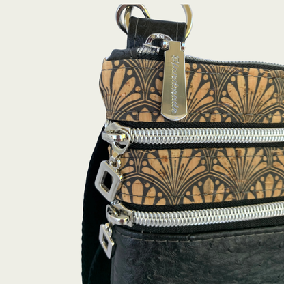 Zippy Crossbody – Ostrich & Cork Shells