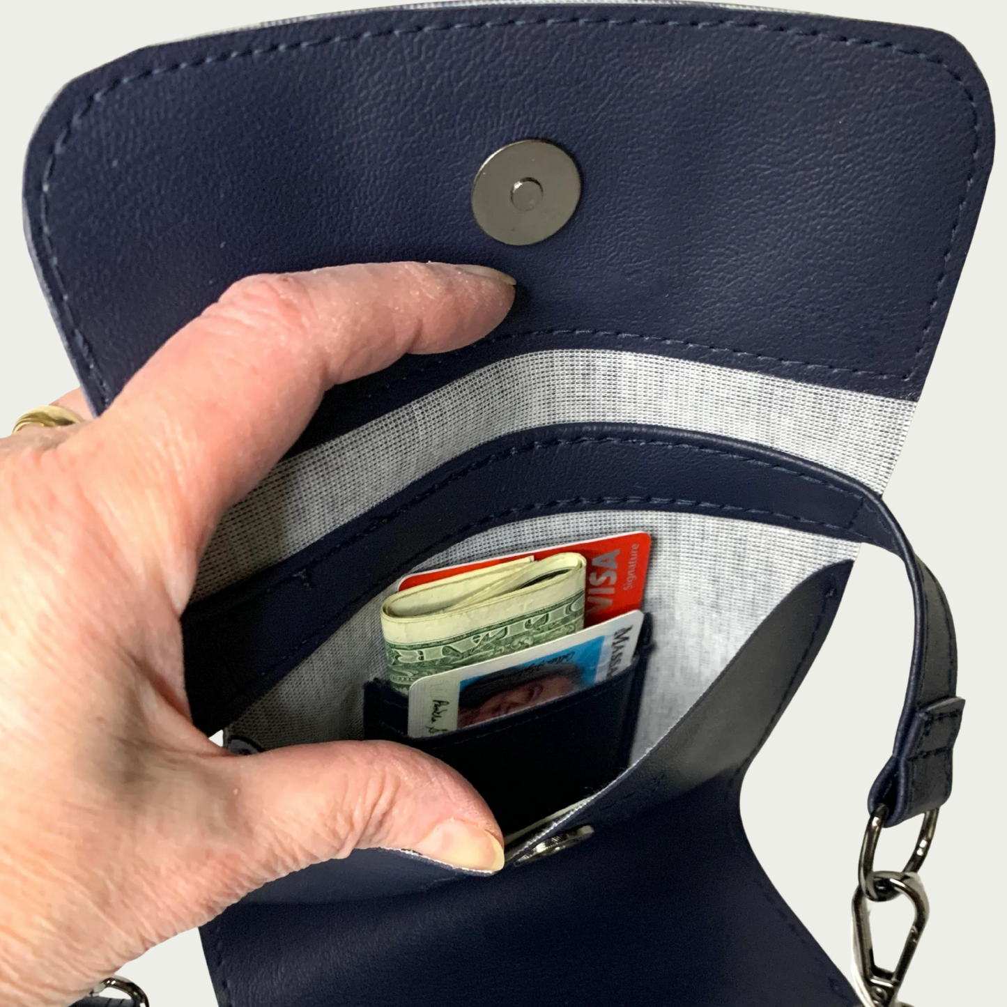 Phone Carrier Crossbody Bag - Navy