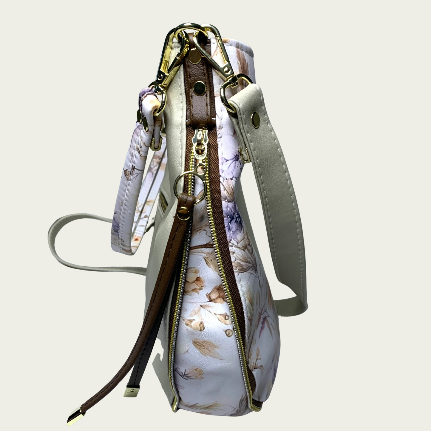 Elise Expandable Slouch - Beige Floral