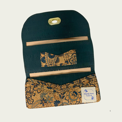 Lucky Penny Wallet in Jasper and Floral Cork