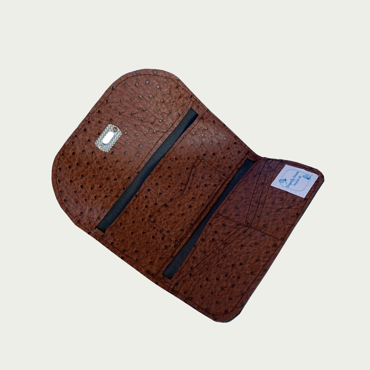 Lucky Penny Wallet in Faux Ostrich Leather
