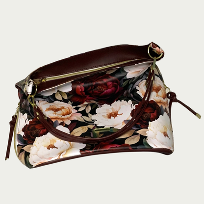 Simplistic Slouch Shoulder Bag - Peonies in Bloom