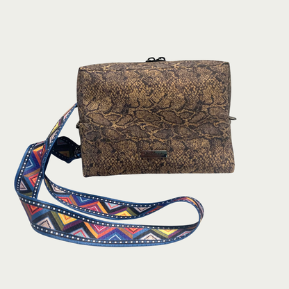 Lisa Boxy Crossbody - Faux Snakeskin Cork