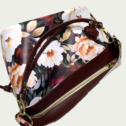 Simplistic Slouch Shoulder Bag - Peonies in Bloom