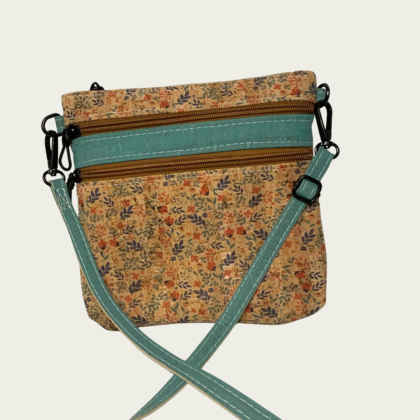 Zippy Crossbody - Turquoise Meadow Cork