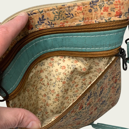 Zippy Crossbody - Turquoise Meadow Cork