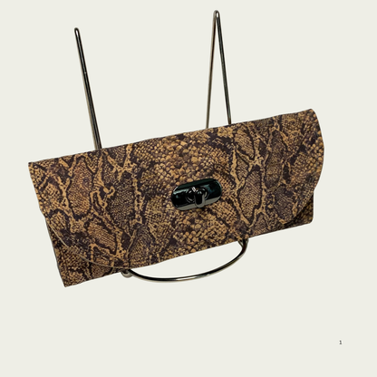 Lucky Penny Wallet in Faux Snakeskin Cork