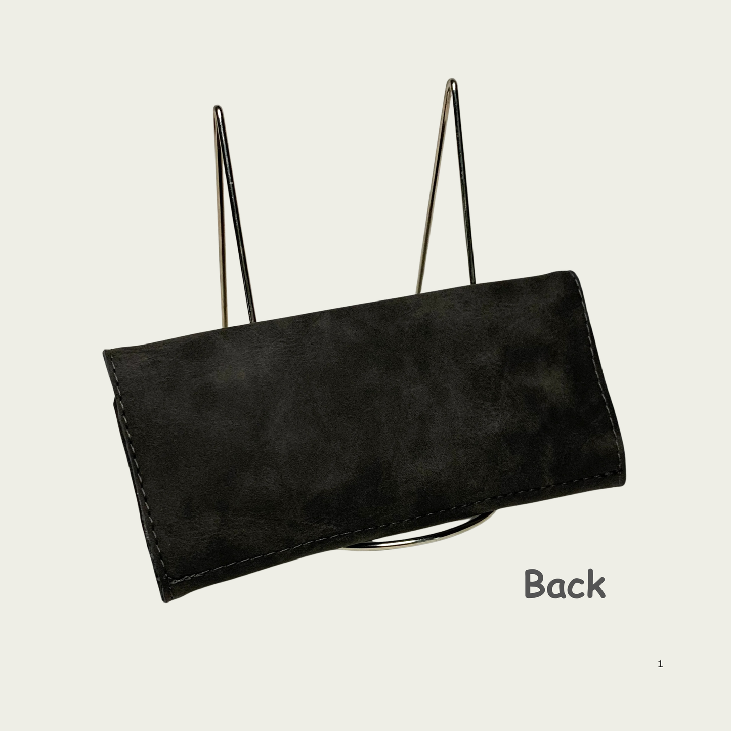 Lucky Penny Wallet in Gray Faux Suede