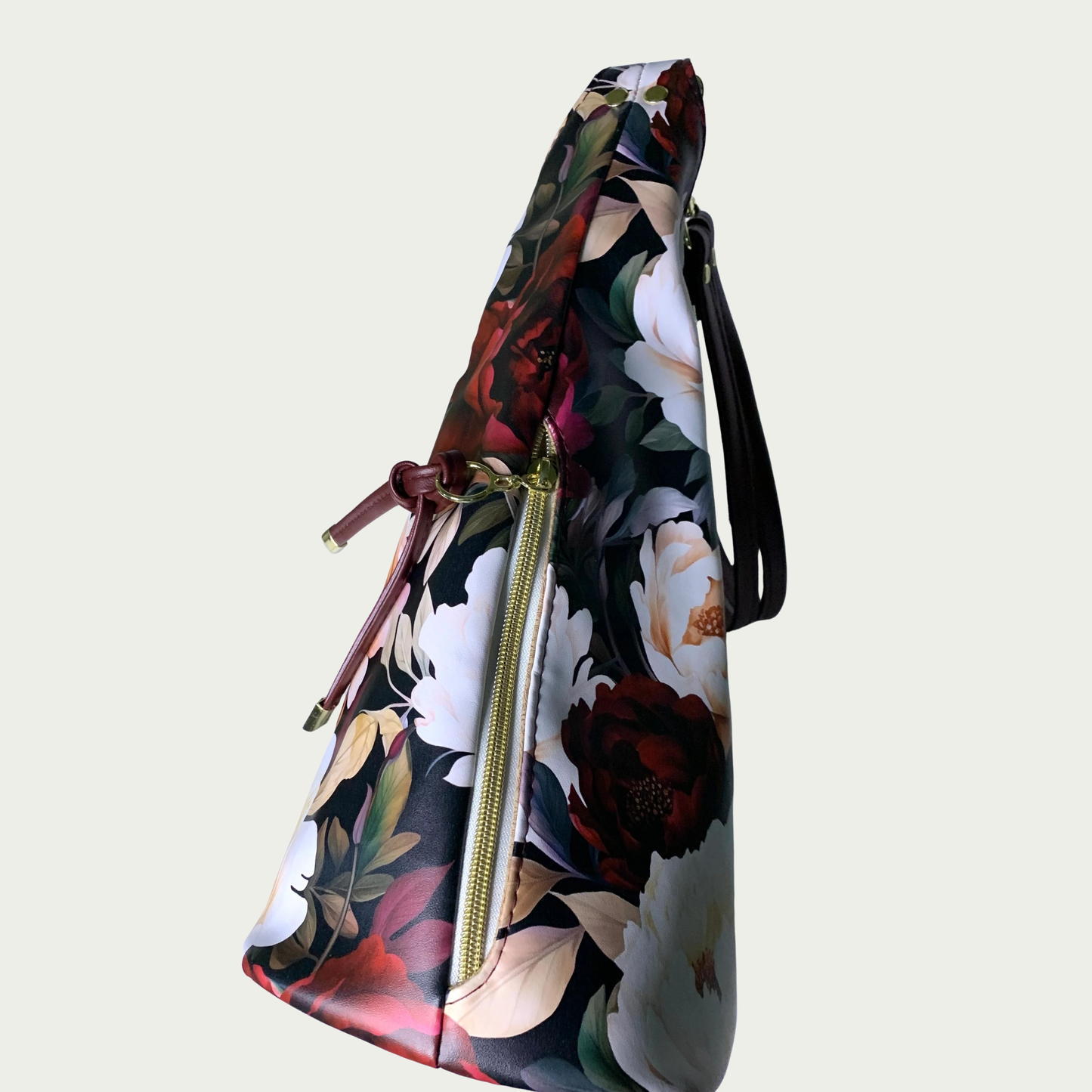 Simplistic Slouch Shoulder Bag - Peonies in Bloom