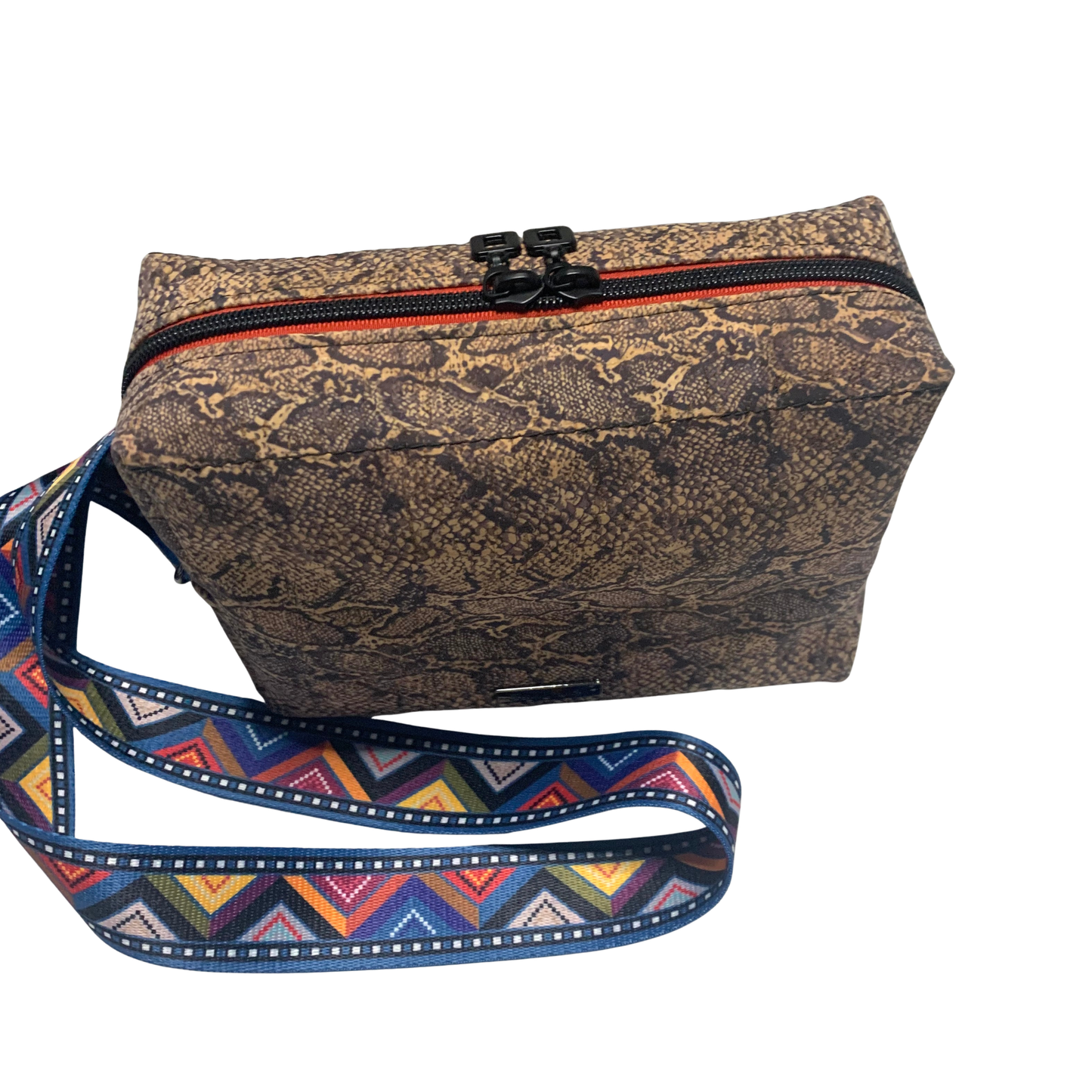 Lisa Boxy Crossbody - Snake Cork