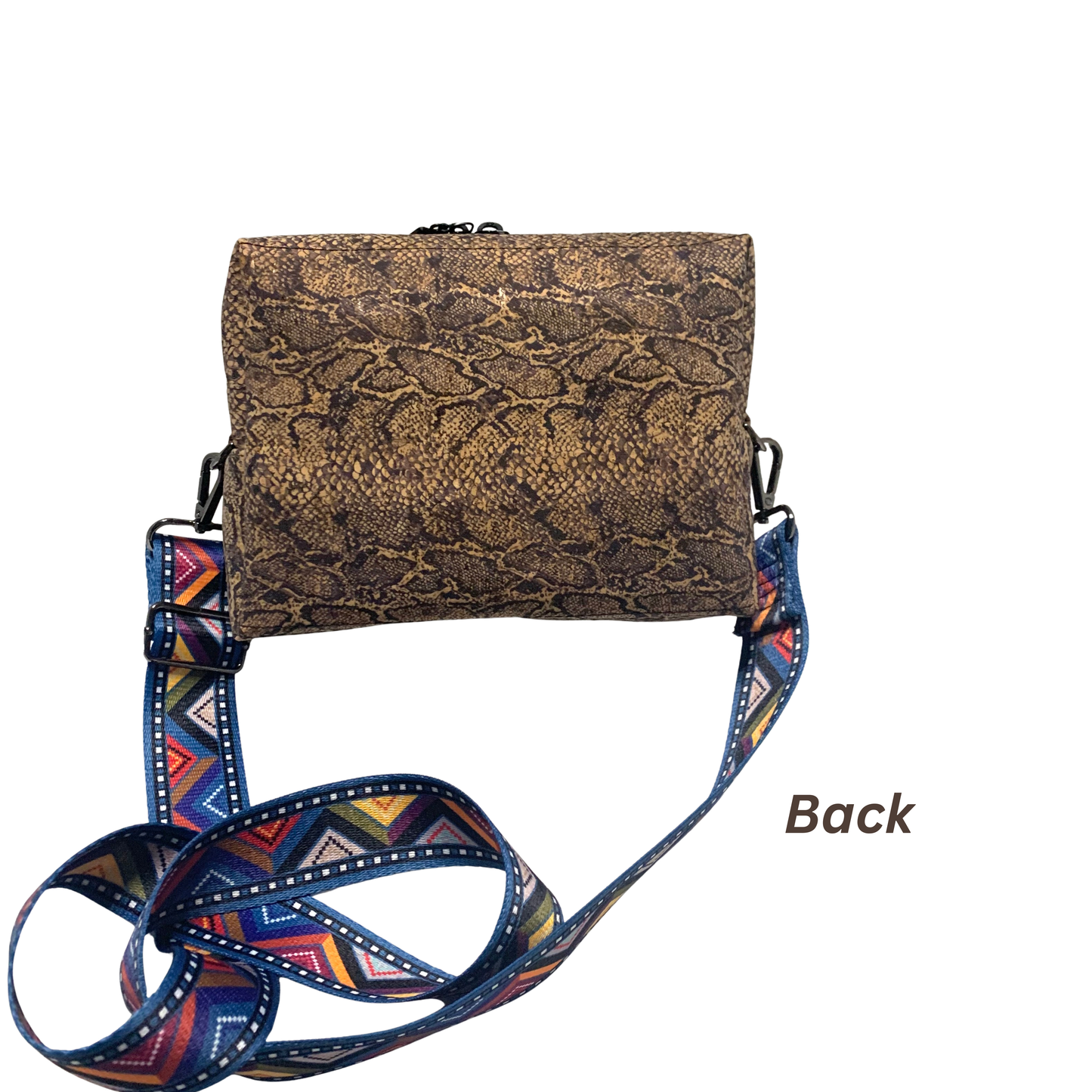 Lisa Boxy Crossbody - Snake Cork