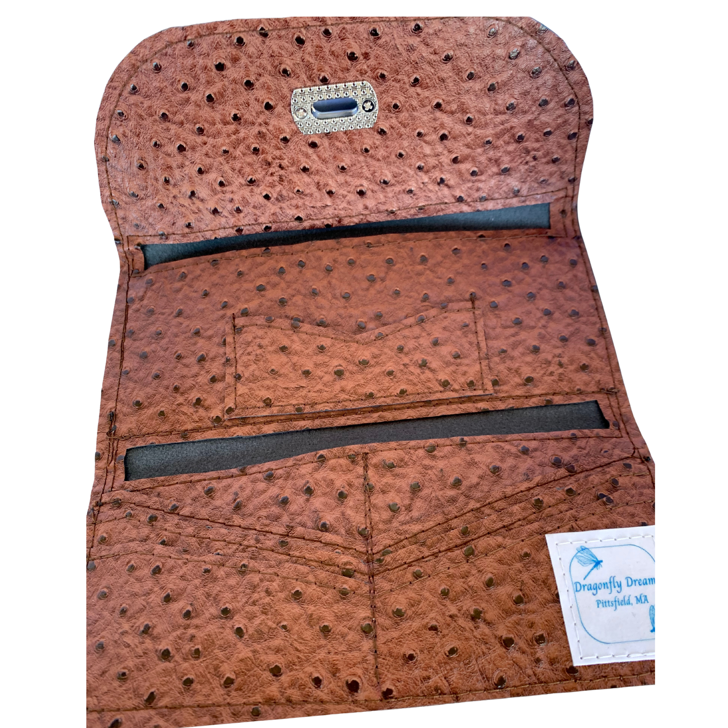 Lucky Penny Wallet in Faux Ostrich Leather