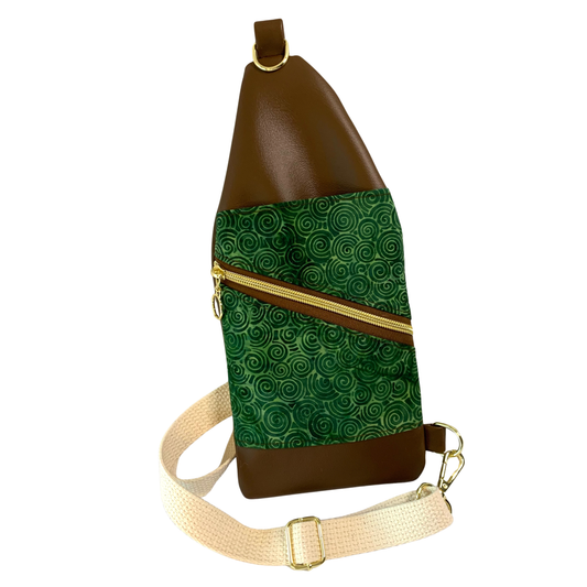 Mini Traveler Sling - Brown and Green