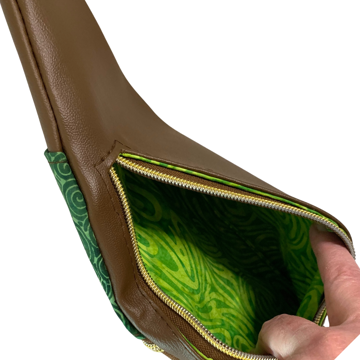 Mini Traveler Sling - Brown and Green