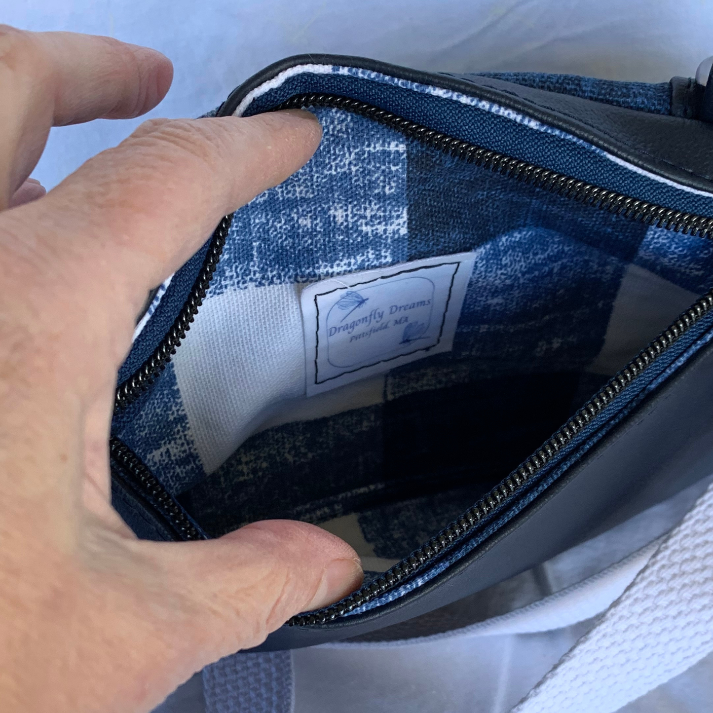 Mini Traveler Sling - Navy Plaid