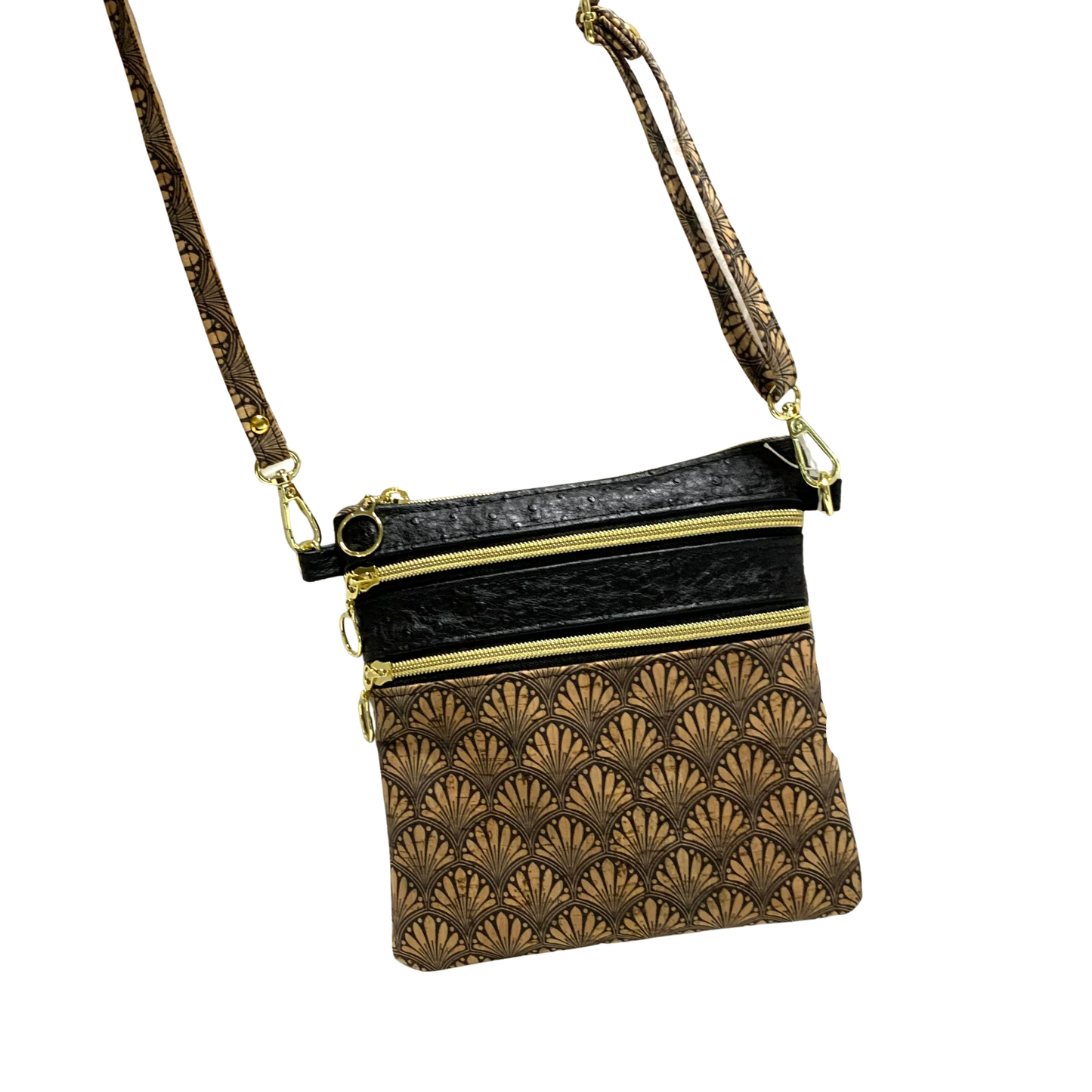 Zippy Crossbody - Cork Shells