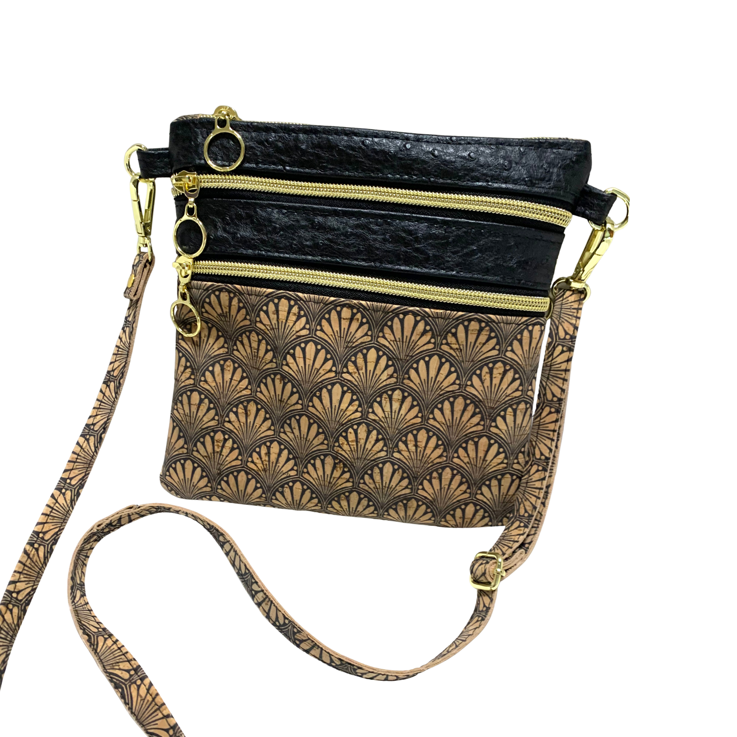 Zippy Crossbody - Cork Shells