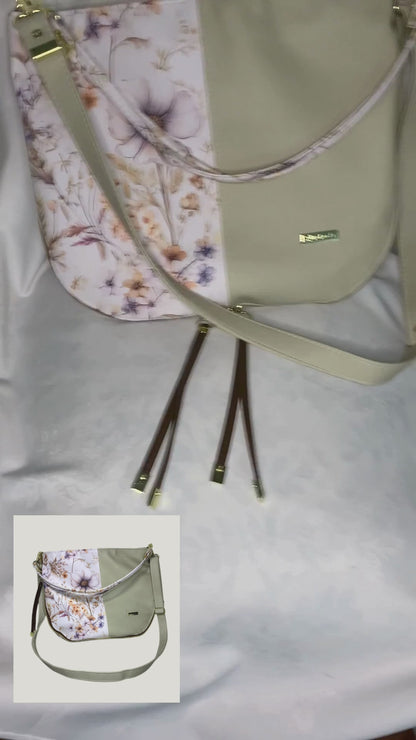 Elise Expandable Slouch - Beige Floral